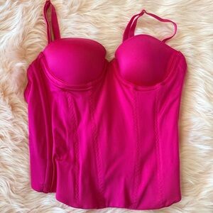 Vintage Victoria’s Secret 32A Hot Pink Satin Bustier